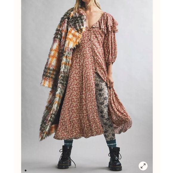 NWT Free People Float On A Sunbeam Midi Dress - Picture 4 of 4